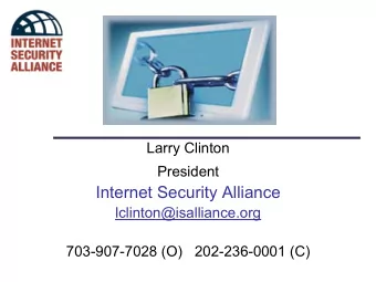 ISA Presentation to ABA 1. Who is the ISA? 2. Review of activities in relation to the  Obama