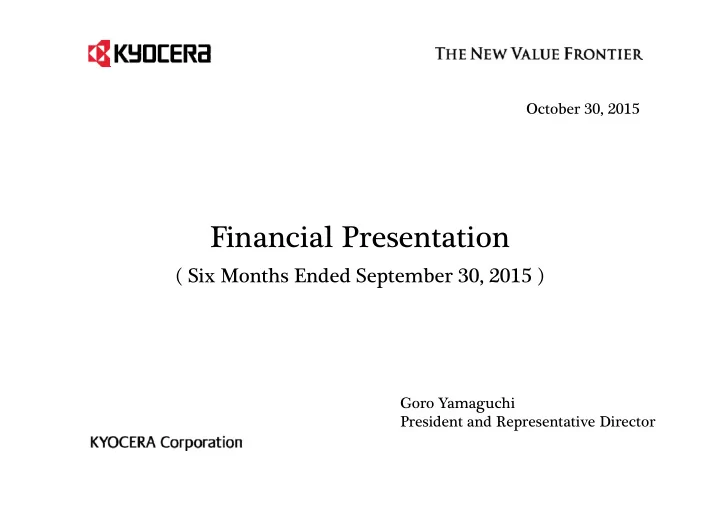 financial presentation