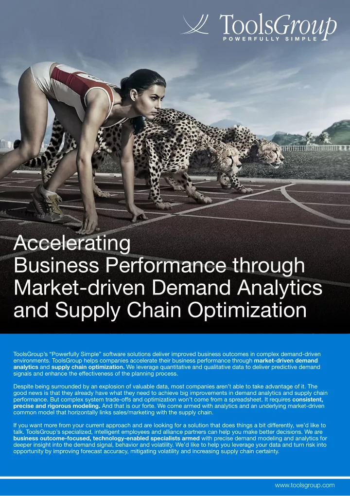 accelerating business performance through market driven