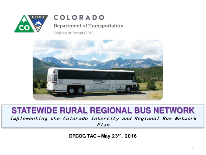 statewide rural regional bus network