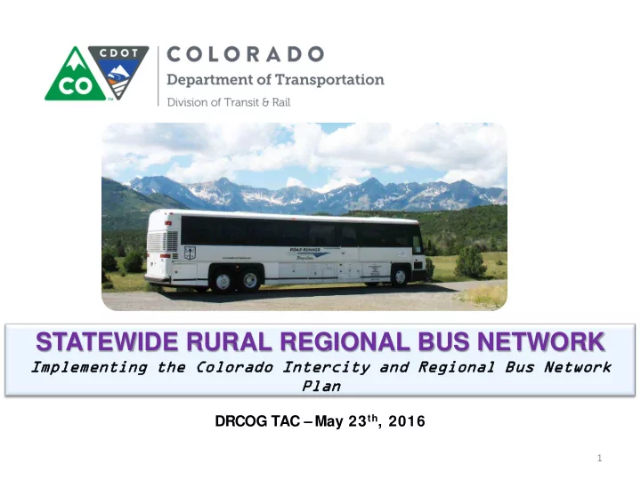 statewide rural regional bus network