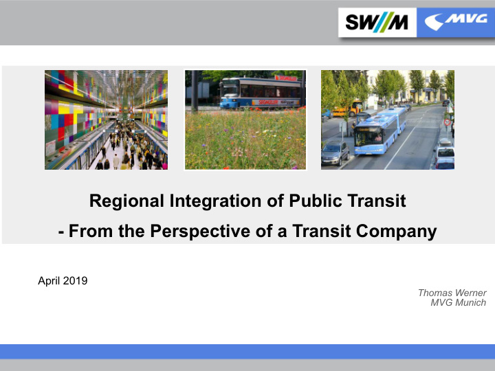 regional integration of public transit from the