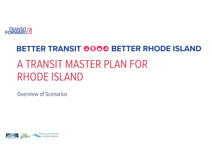 a transit master plan for rhode island
