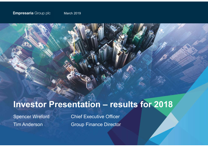 investor presentation results for 2018