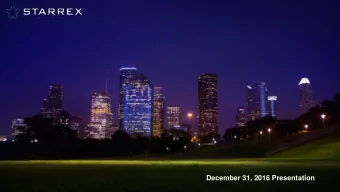 December 31, 2016 Presentation  Forward-Looking Information  This presentation contains