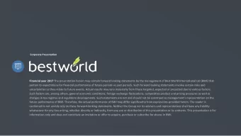 Financial year 2017 The presentation herein may contain forward looking statements by the