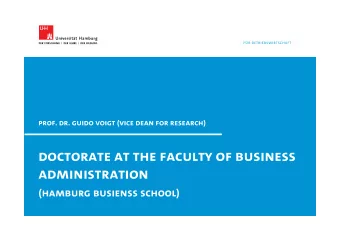 The following points apply for all doctoral students at our faculty:  the Doctoral degree
