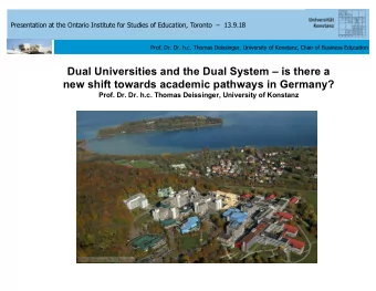 Dual Universities and the Dual System  is there a  new shift towards academic pathways in