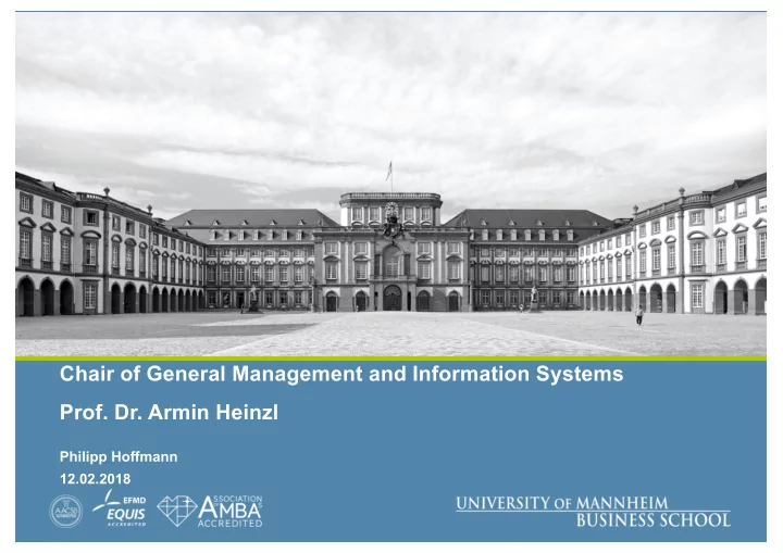 chair of general management and information systems prof