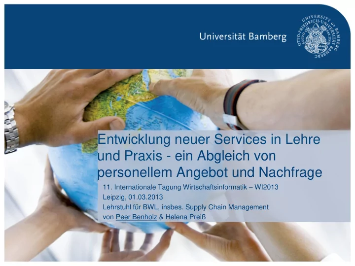entwicklung neuer services in lehre und praxis ein