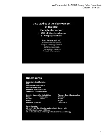 Case studies of the development  of targeted  therapies for cancer:  1. BRAF inhibitors in melanoma