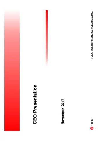 CEO Presentation  November  2017  FINANCIAL RESULTS (CONSOLIDATED)  Nikkei 225 (Yen)  Trend of