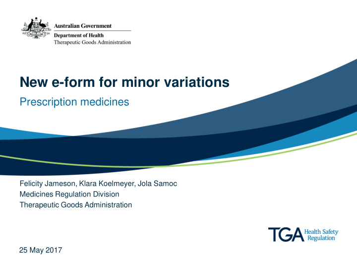 new e form for minor variations
