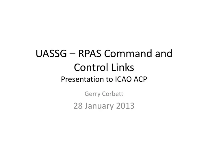 uassg rpas command and control links
