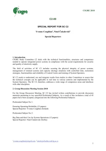 C2-00  SPECIAL REPORT FOR SC C2 Yvonne Coughlan 1 , Ninel ukalevski 2 Special Reporters  1.