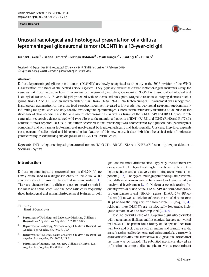 unusual radiological and histological presentation of a