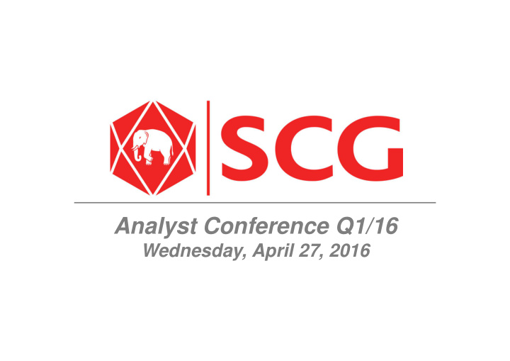 analyst conference q1 16