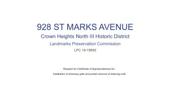 928 ST MARKS AVENUE  Crown Heights North III Historic District  Landmarks Preservation Commission