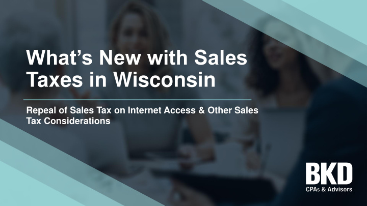 what s new with sales taxes in wisconsin