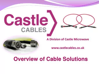 Overview of Cable Solutions  Our Partners  Commercial in confidence  Test &amp; Measurement Cables