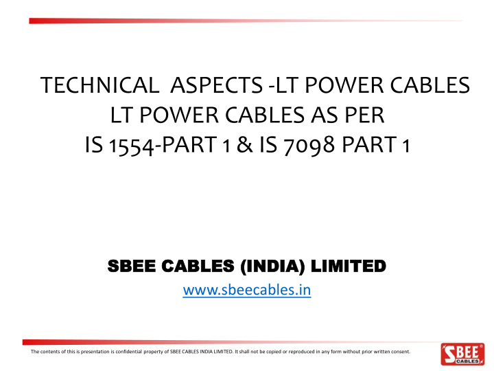 lt power cables as per