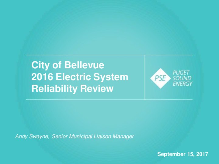 city of bellevue 2016 electric system reliability review