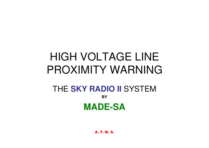 high voltage line proximity warning