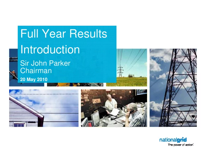 full year results introduction