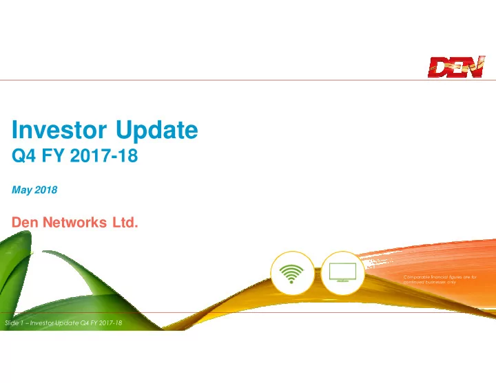 investor update