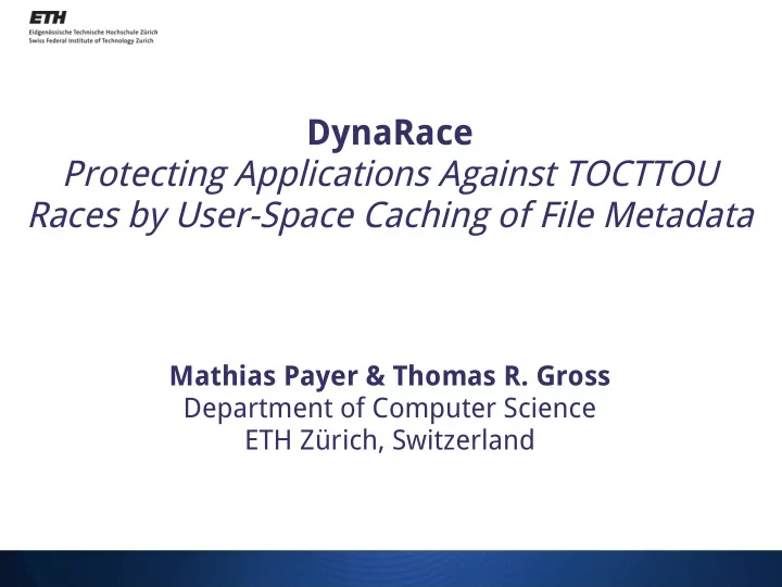 protecting applications against tocttou races by user