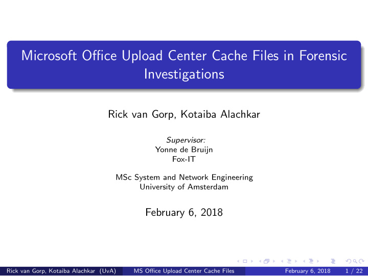 microsoft office upload center cache files in forensic