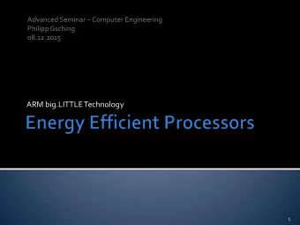 ARM big.LITTLE Technology  1 1. Introduction 2. ARM Architecture  Instruction Set  1.