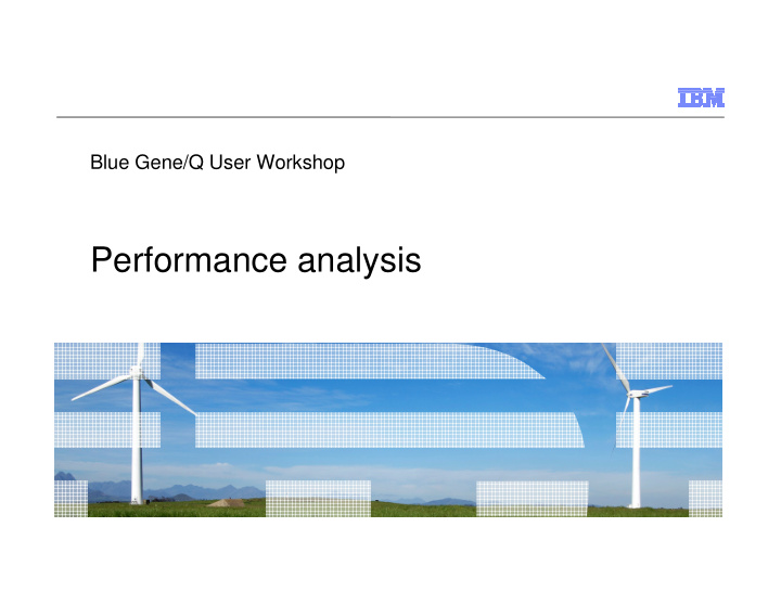 performance analysis agenda