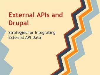 External APIs and  Drupal  Strategies for Integrating  External API Data  Introductions   Luke