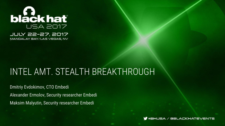 intel amt stealth breakthrough