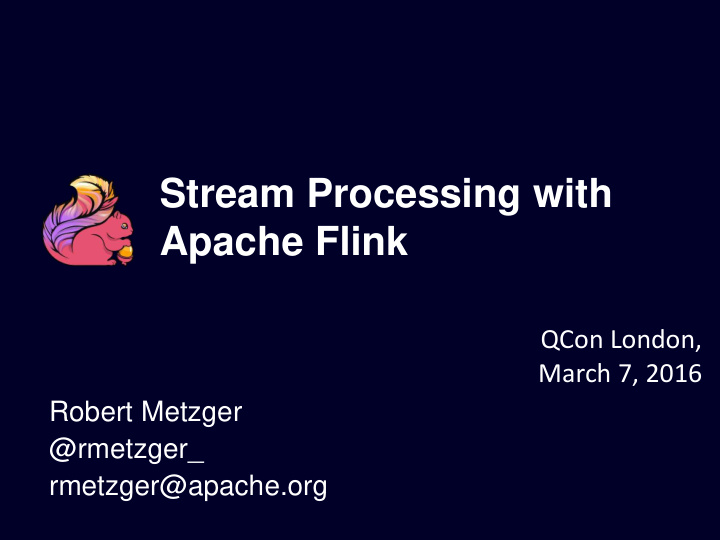 stream processing with