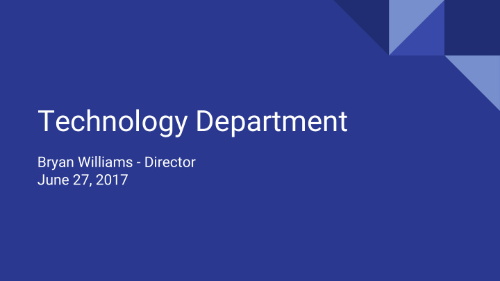 technology department