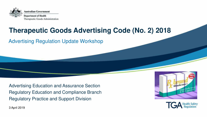 therapeutic goods advertising code no 2 2018
