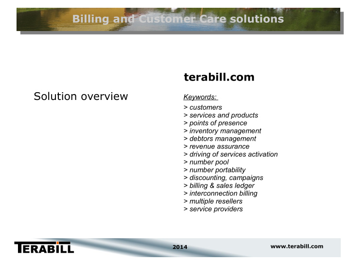 billing and customer care solutions terabill com solution