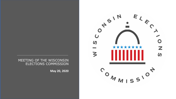 meeting of the wisconsin elections commission may 20 2020