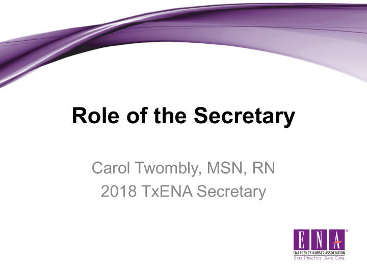 role of the secretary