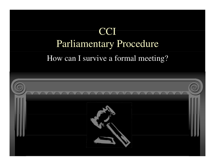 cci cci parliamentary procedure