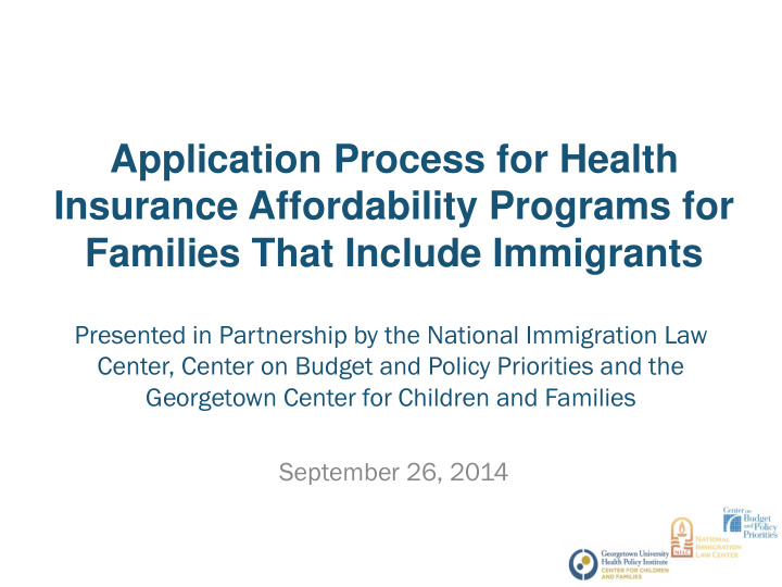 application process for health insurance affordability