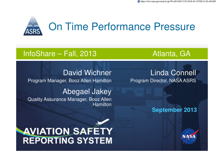 on time performance pressure
