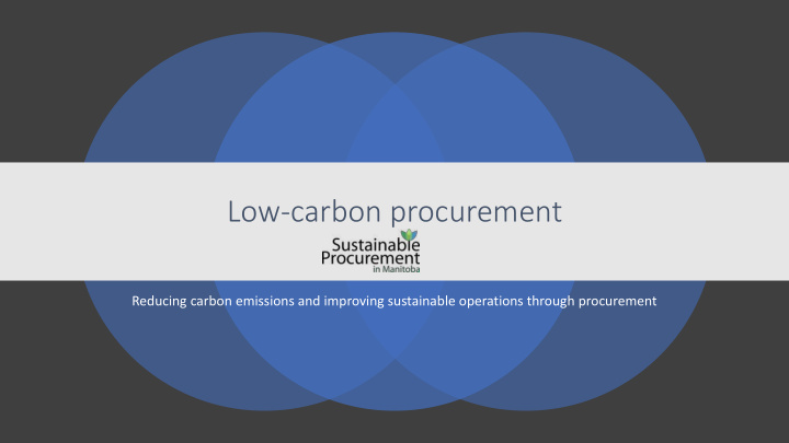 low carbon procurement