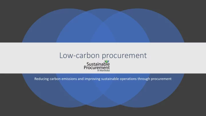 low carbon procurement