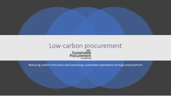 Low-carbon procurement  Reducing carbon emissions and improving sustainable operations through