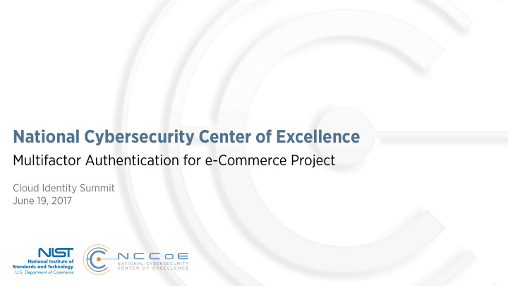 national cybersecurity center of excellence