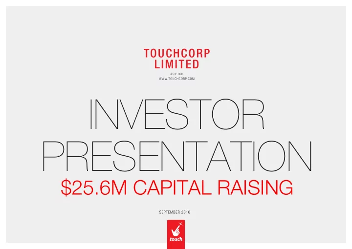 investor presentation
