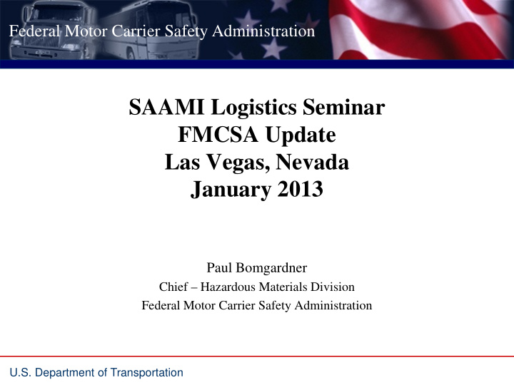 saami logistics seminar fmcsa update las vegas nevada